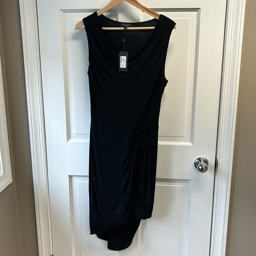 Rag & Bone Black Sleeveless Draped Midi Dress - New with Tags!